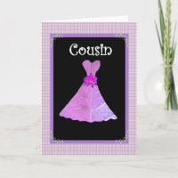 COUSIN  Invite - Pink Gown