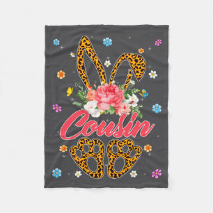 Cousin Leopard Bunny Matching Family Design Fleece Blanket