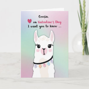 Cousin Llamas Valentine’s Day Hearts Card