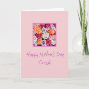 Cousin Mother's Day rose card
