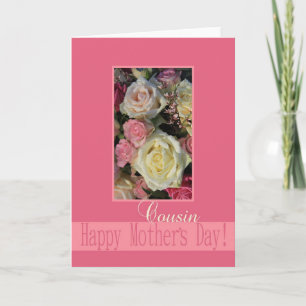 Cousin Mother's Day rose card
