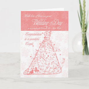 Cousin & New Wife wedding day congratulations Card