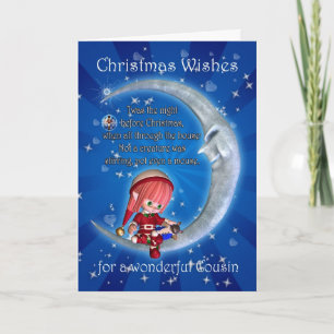 cousin, night before Christmas with elf an Holiday Card