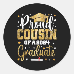 Cousin Of A 2024 Graduate Cl Graduation  Classic Round Sticker