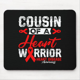 Cousin Of A Heart Warrior Heart Disease Red Ribbon Mouse Mat