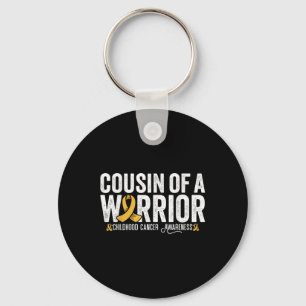 Cousin Of A Warrior Childhood Cancer Awareness Key Ring