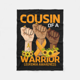 Cousin Of A Warrior Leukaemia Awareness Sunflower Fleece Blanket