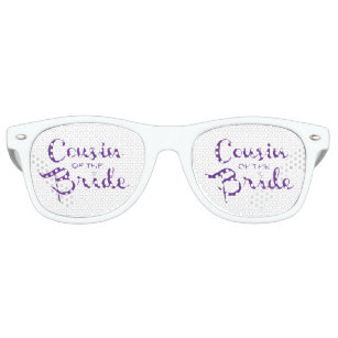 Cousin of Bride Purple on White Retro Sunglasses