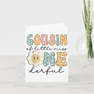 Cousin Of Little Miss Onederful 1st Birthday Girl Card