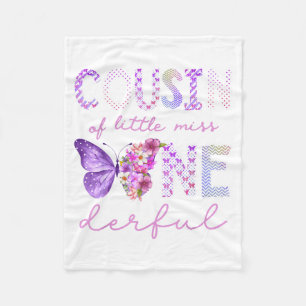 Cousin of Little Miss Onederful Butterfly 1st Fleece Blanket