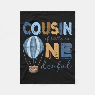 Cousin of Little Mr Onederful 1st Birthday Boy Air Fleece Blanket