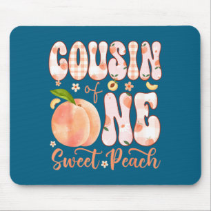 Cousin of one sweet peach 1st birthday girl party mouse mat