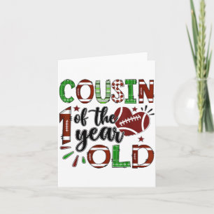 Cousin Of The 1 Year Old Football 1st Birthday Boy Card