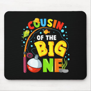 Cousin of the big one fishing birthday boy family mouse mat