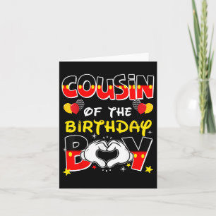 Cousin Of The Birthday Boy Family Party Decor Matc Card