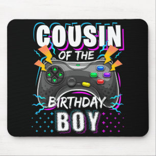 Cousin of the Birthday Boy Matching Video Game Bir Mouse Mat