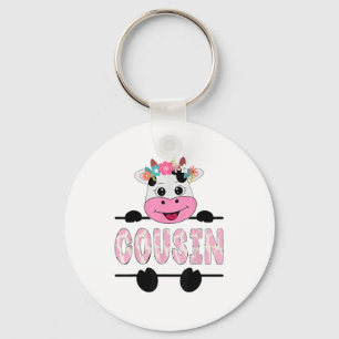 Cousin Of The Birthday Girl Cow Family Party _1 Key Ring