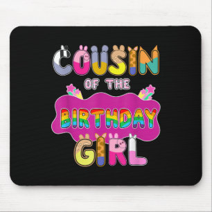 Cousin Of The Birthday Girl Family Pig Party Decor Mouse Mat