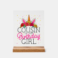 Cousin of the Birthday Girl Unicorn Birthday T-Shi