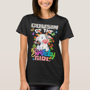Cousin Of The Birthday Girls Cow Print Birthday Fa T-Shirt