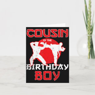 Cousin Of The Birthday Karate Taekwondo Boy Card