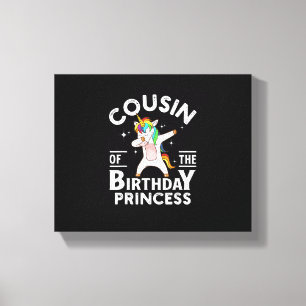 Cousin Of The Birthday Princess Unicorn Girl T-Shi Canvas Print