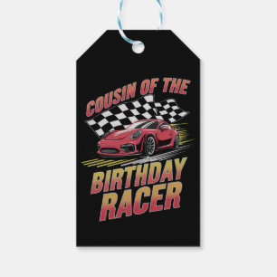 Cousin Of The Birthday Racer Racing Family Party  Gift Tags