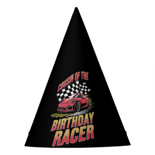 Cousin Of The Birthday Racer Racing Family Party Hat