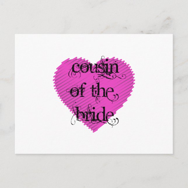 Cousin of the Bride Postcard (Front)