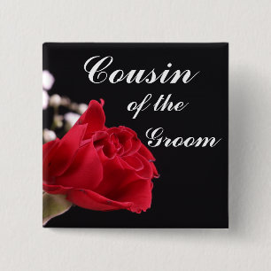 Cousin Of The Groom 15 Cm Square Badge
