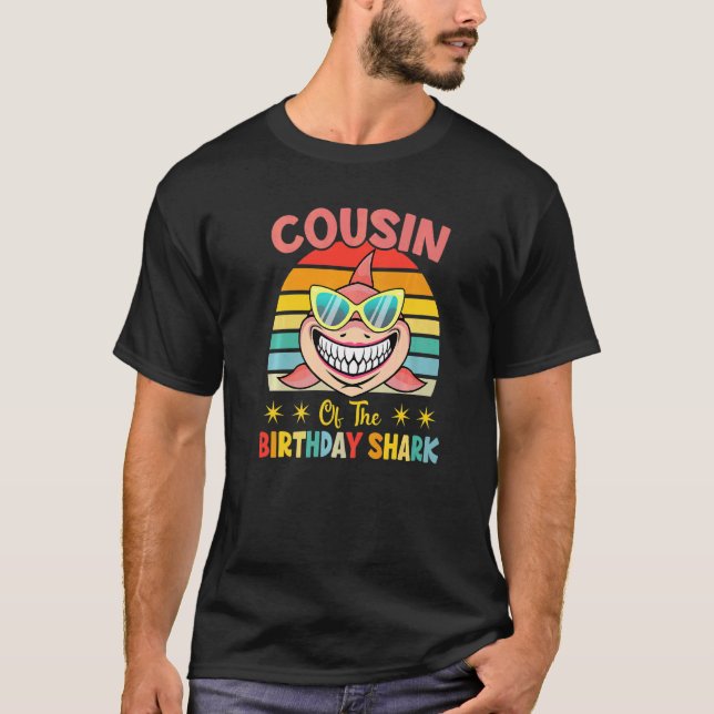 Cousin Of The Shark Birthday Family Matching Birth T-Shirt (Front)