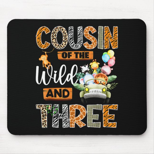 Cousin Of The Wild And Three 3rd Birthday Boy Safa Mouse Mat (Front)