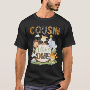 Cousin Of The Wild One 1St Birthday Boy Safari Lov T-Shirt