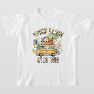 Cousin of the Wild One boys  safari animals  T-Shirt