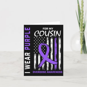 Cousin Overdose Awareness Items Addiction Recovery Card