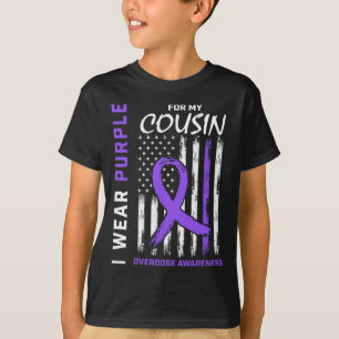 Cousin Overdose Awareness Items Addiction Recovery T-Shirt