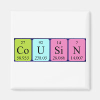 Cousin periodic table name magnet