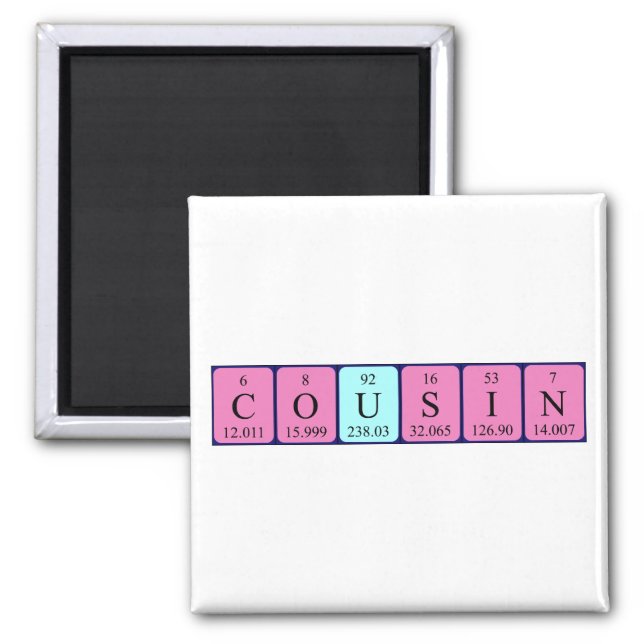 Cousin periodic table name magnet (Front)