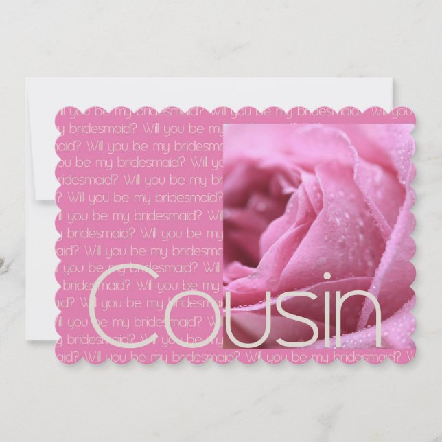 Cousin Please be Bridesmaid Invitation (Front)
