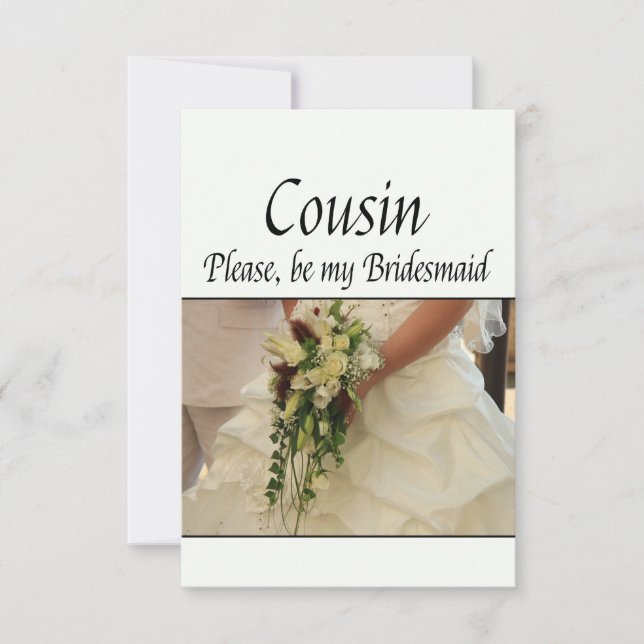 Cousin Please be Bridesmaid Invitation (Front)