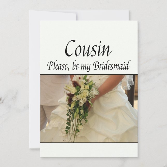 Cousin Please be Bridesmaid Invitation (Front)