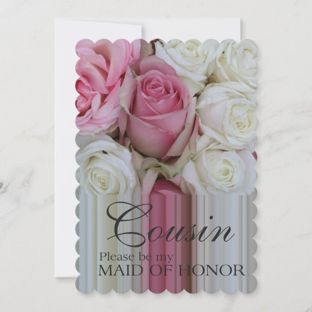 Cousin, Please be my Maid of Honour? Invitation (Front)