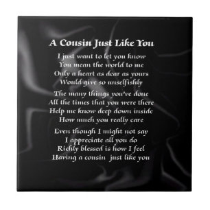 Cousin Poem - Black Silk Tile