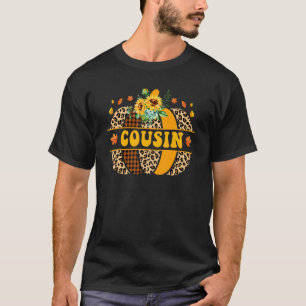 Cousin Pumpkin Leopard Sunflower Autumn Thanksgivi T-Shirt