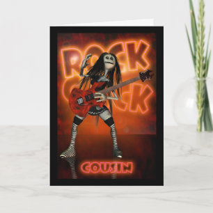 Cousin Rock Chick Birthday Card Moonies rag doll r