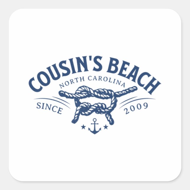 Cousin’s Beach NC The Summer I Turned Pretty  Square Sticker (Front)