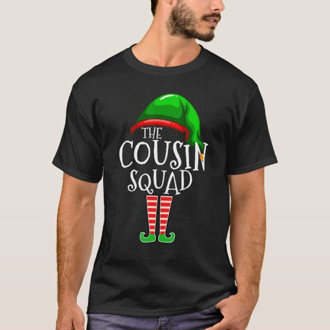 Cousin Squad Elf   Family Matching Group Christmas T-Shirt (Front)
