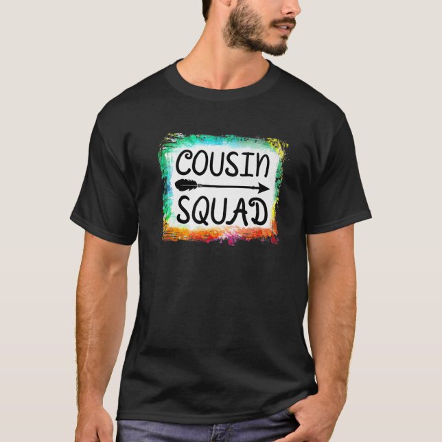 Cousin Squad Family Matching Group Bleached Cousin T-Shirt (Front)