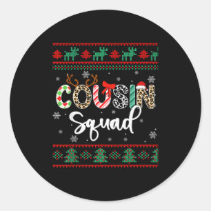 Cousin Squad Funny Christmas Family Matching  Classic Round Sticker