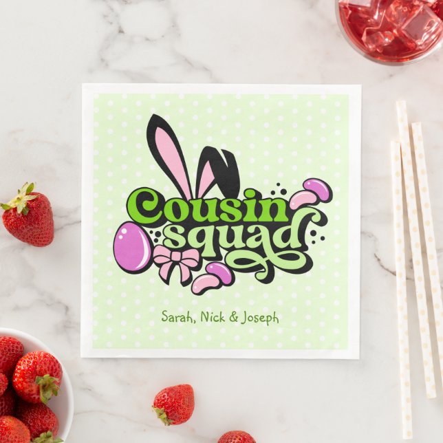 Cousin Squand Bunny Ears Easter Egg Napkin (Insitu)